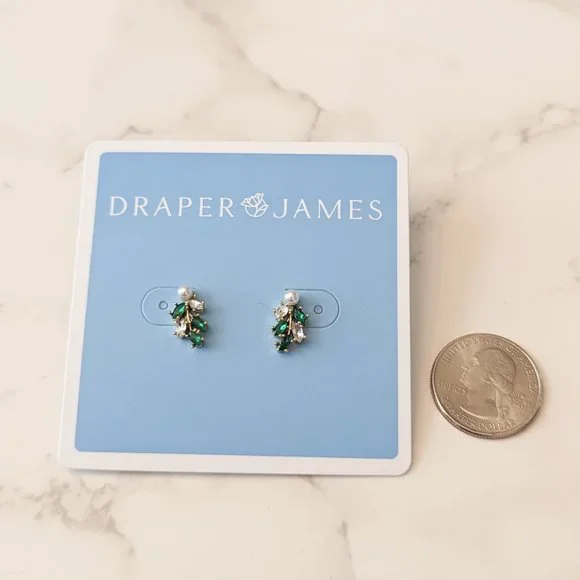 Draper James Pearl & Emerald Studs - Picture 4 of 5